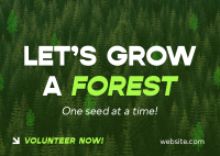 Forest Grow Tree Planting Postcard