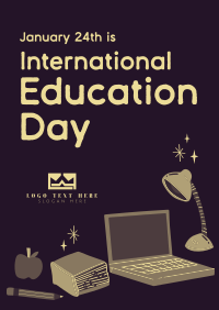 Cute Education Day Poster