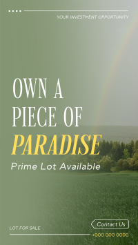 Prime Lot Paradise Facebook Story Design