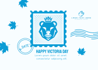 Victoria Day Bear Stamp Postcard