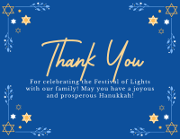 Hannukah Celebration Thank You Card