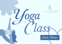 Trendy Yoga Class Postcard Design