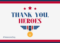 Thank You Heroes Postcard