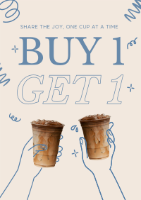 Buy 1 Take 1 Coffee Flyer Design