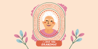 Greeting Grandmother Frame Twitter Post Design