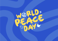 Quirky Peace Day Postcard