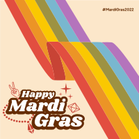 Retro Mardi Gras Linkedin Post Design