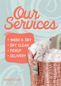 Swirly Laundry Services Poster