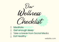 Wellness Checklist Postcard