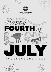 4th of July Illustration Poster Design