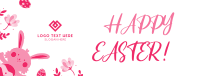 Cute Floral Bunny Easter Facebook Cover
