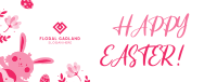 Cute Floral Bunny Easter Facebook Cover Image Preview