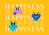 Happiness Happens Postcard example 1