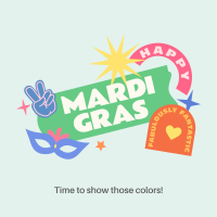 Happy Mardi Gras Instagram Post Design