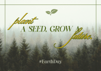 Earth Day Green Nature Postcard Design