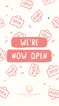 We're Open Pattern Facebook Story Design