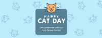 Cat Day Greeting Facebook Cover Image Preview