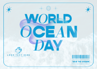 Y2K Ocean Day Postcard Design