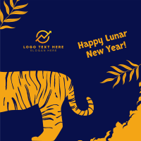 Lunar Tiger Greeting Linkedin Post