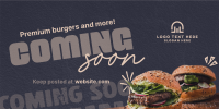 Burgers & More Coming Soon Twitter Post Design