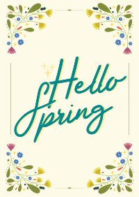 Floral Hello Spring Poster