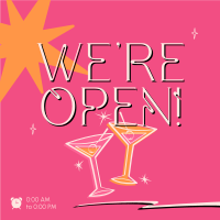 Sparkly Bar Opening Instagram Post Design