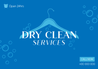 Dry Clean Service Postcard Design