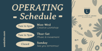 Minimalist Operating Hours Twitter Post