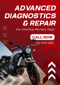 Motorcycle Advance Diagnostic and Repair Poster Design