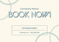 Minimalist Booking Reservation Postcard Design