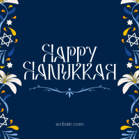 Hanukkah Flower Burst Instagram Post Design