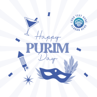 Purim Celebration Linkedin Post Design