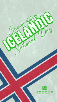 Geometric Icelandic National Day Instagram Reel Image Preview