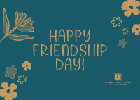 Floral Friendship Day Postcard Design