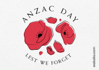 Anzac Day Minimalist Postcard