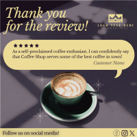 Minimalist Coffee Shop Review Linkedin Post