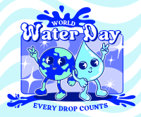 Cartoon Water Day Facebook Post