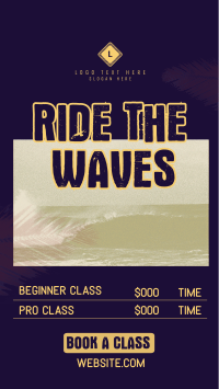 Ride the Waves Surf Class Instagram Story