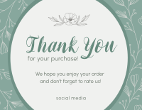 Garden Of Flowers Thank You Card Image Preview