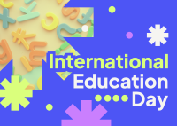 Quirky Playful Education Day Postcard