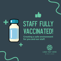 Vaccinated Staff Announcement Instagram Post Design