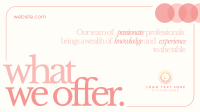 Modern Minimalist What We Offer Facebook Event Cover