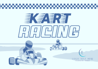 Go Kart Racing Postcard Design