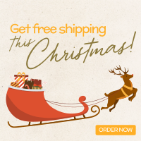 Contemporary Christmas Free Shipping Instagram Post Design