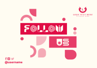 Contemporary Follow Us Postcard Design