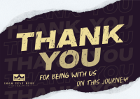 Grunge Thank You Postcard