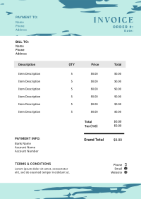 Artsy Strokes Invoice