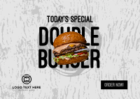 Double Burger Postcard