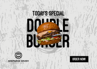 Double Burger Postcard Image Preview