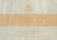 Minimalist Autumn Customer Engagement Postcard Image Preview